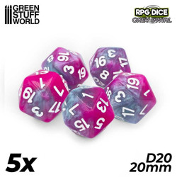 Dadi da 20 mm, rosa - grigio.