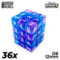 Dados 12 mm, azul claro - morado.
