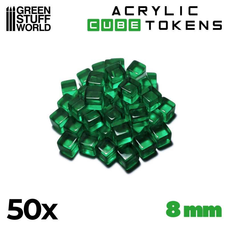 Tokens, cubos verdes. Tokens, cubos verdes.