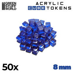 Des jetons, des cubes bleus.