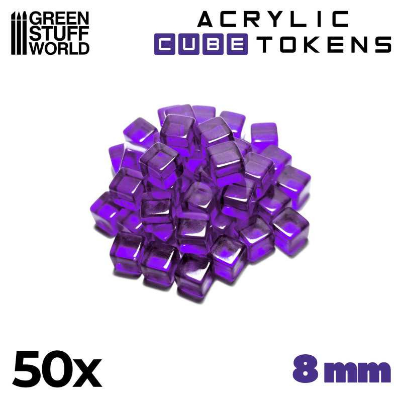 Tokens, cubos violetas. Tokens, cubos violetas.