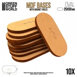 MDF Bases - Oval Pill, 25x50 mm (x10).