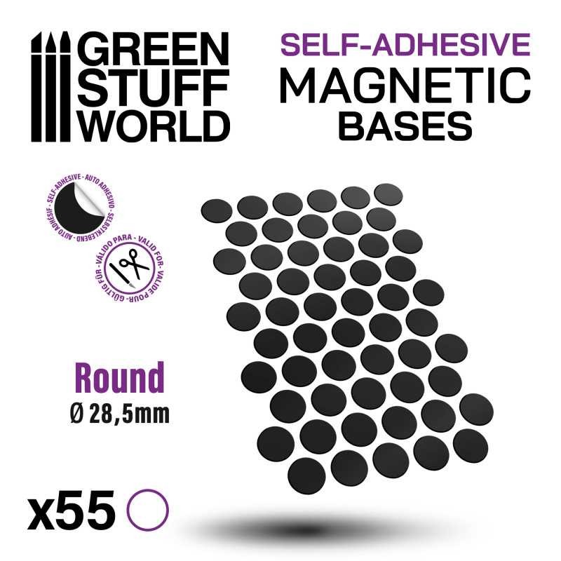 Round magnetic sheet self-adhesive 28,5 mm. Round magnetic sheet self-adhesive 28,5 mm.