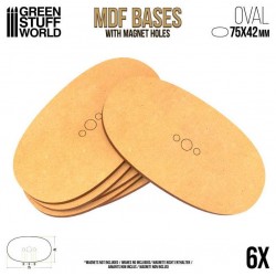 MDF Bases - Oval Pill, 75x42 mm (x6).