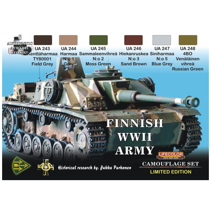 Set Finish WWII Army. LIFECOLOR XS08