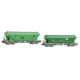 2-unit pack silo wagon TT5, green livery, RENFE.