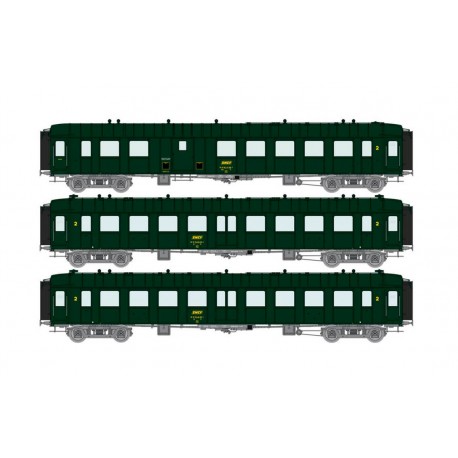 Set de coches OCEM RA A3B5 ex-Midi, SNCF. Set de coches OCEM RA A3B5 ex-Midi, SNCF.