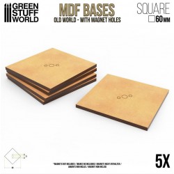 MDF Bases - square, 60 mm (x5).