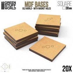 MDF Bases - square, 30 mm (x20).