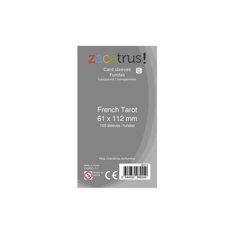100 fundas. Tamaño French Tarot. 61x112 mm.