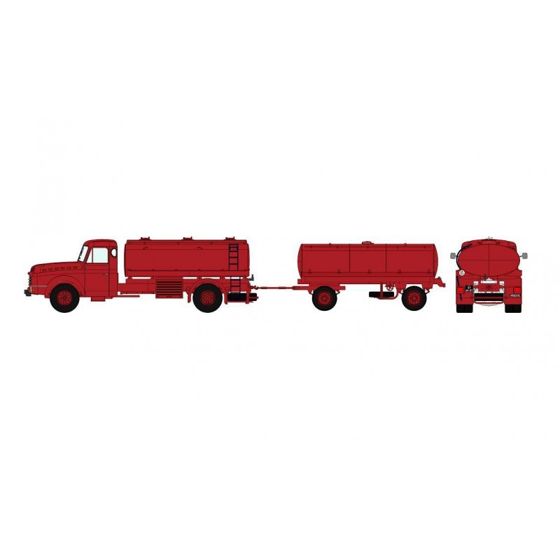 Willeme with double tank trailer. Willeme with double tank trailer.