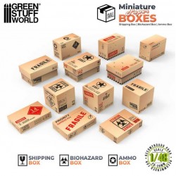 Petites boîtes miniatures imprimées (x12).