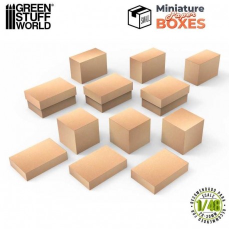 Cajas en miniatura, pequeñas (x12). GREEN STUFF WORLD 519791
