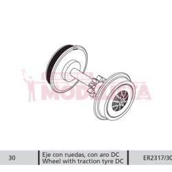 Wheel with traction tyre, DC, for RENFE 352.