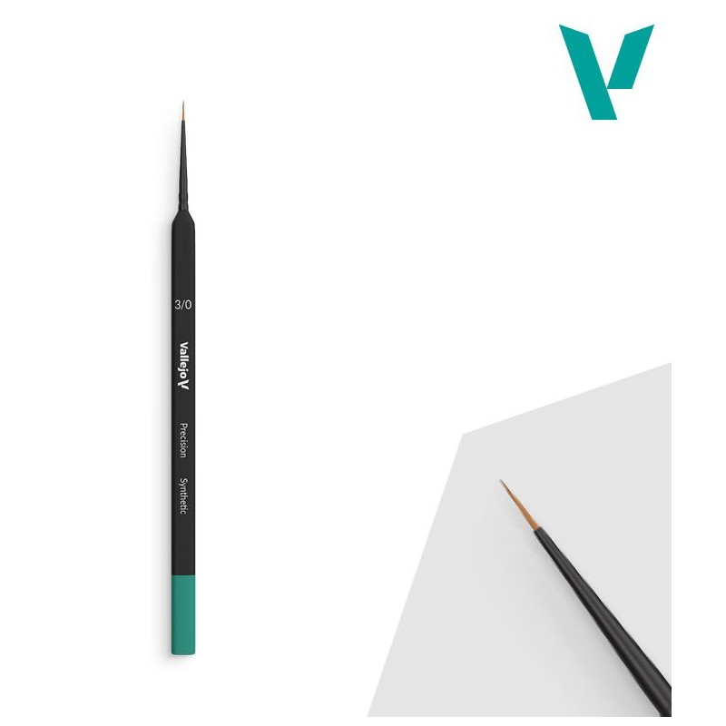 Round synthetic hair brush, triangular handle Nº 3/0.