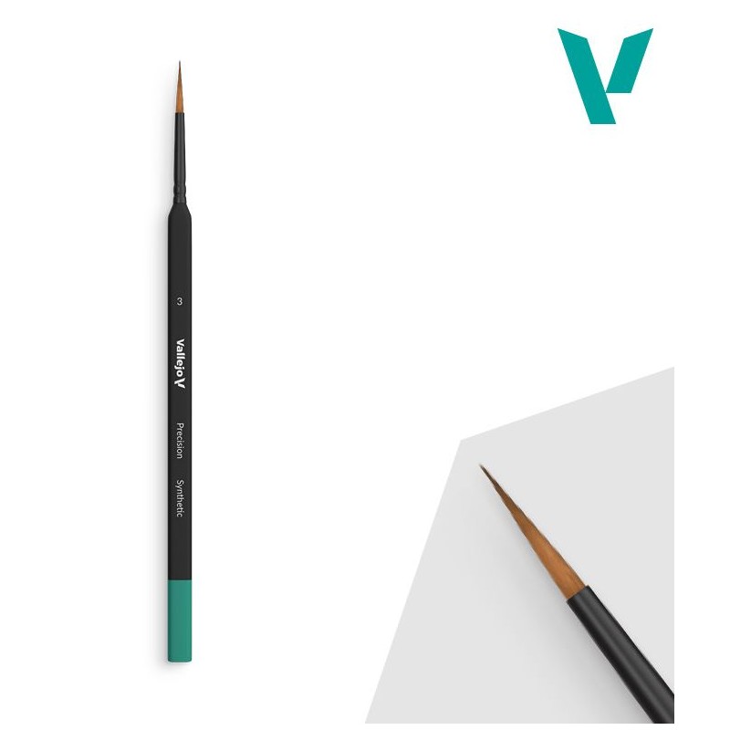 Round synthetic hair brush, triangular handle Nº 3.