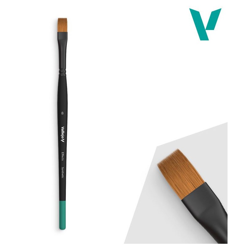 Pincel rectangular sintético, Nº 8.