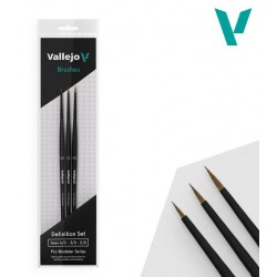 Set di spazzole in pelo naturale (4/0, 3/0 e 2/0).