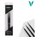 Set de pinceles pelo natural (4/0, 3/0 y 2/0).
