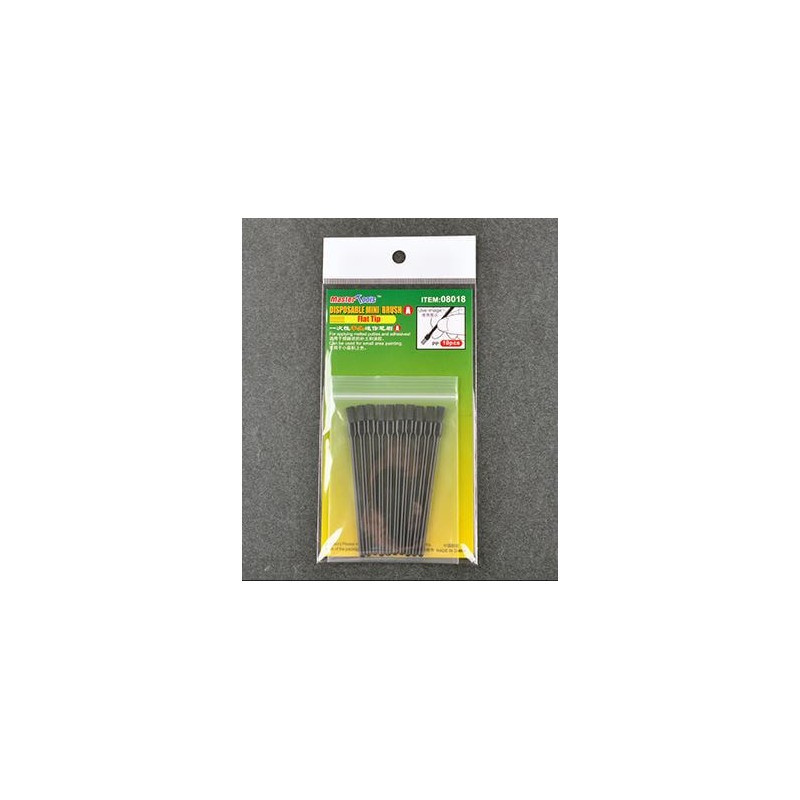 Set de pinceles desechables (x10). Punta plana.