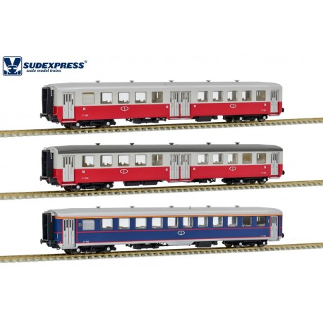 Set of three Schindler coaches, CP. Era III.