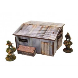 Pre-painted WW2 Normandy Large Tin Shed.