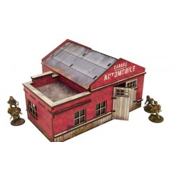 Pre-painted WW2 Normandy Garage with Petrol Station.