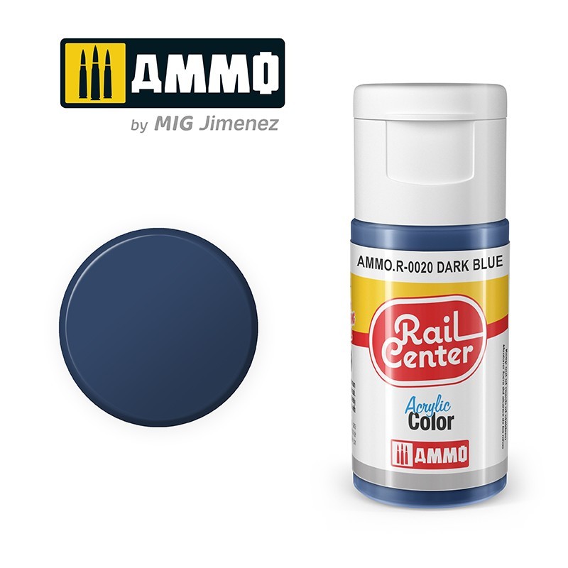 Azul oscuro, 15 ml. Rail Center. Azul oscuro, 15 ml. Rail Center.