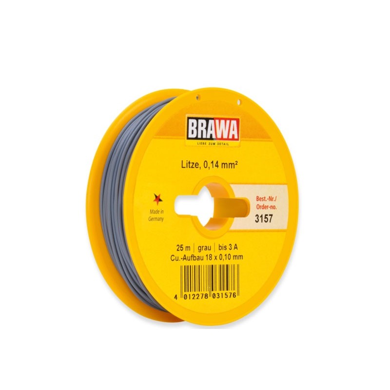 Wire 0,14 mm², grey. 25 meters.