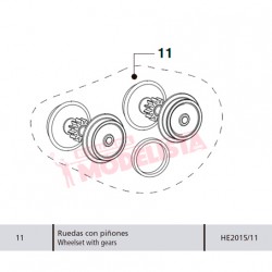 Wheels with gear for RENFE 443.