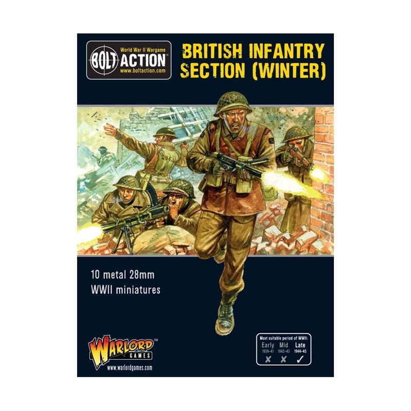 Sección de infantería británica en invierno.