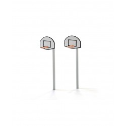 Basketball hoops.