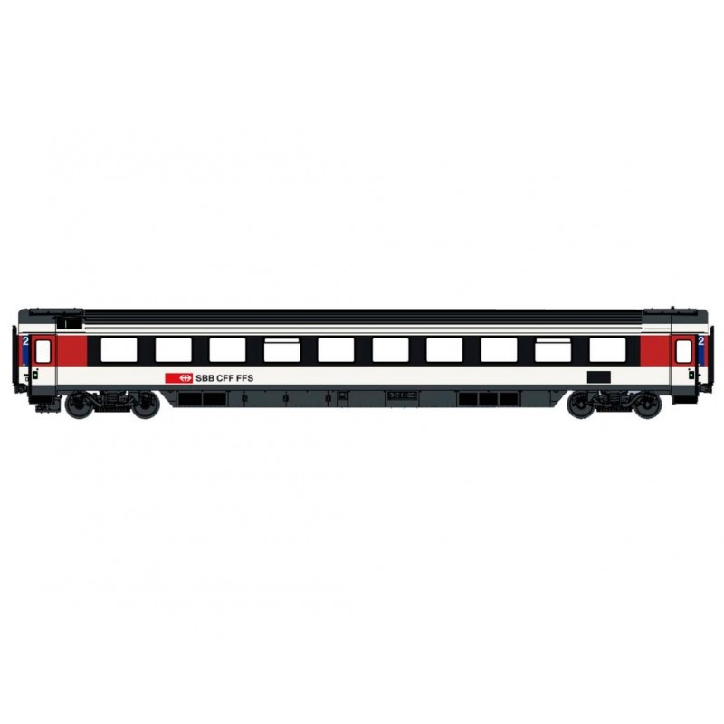 2nd class coach Bpm EC, modernized, SBB.