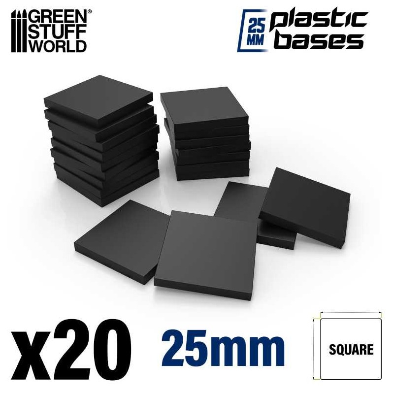 Peanas de plástico negras, 25 mm (x20).