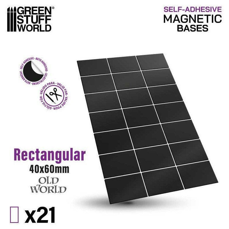 Imanes adhesivos. Rectangular 40x60 mm.
