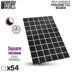 Selbstklebende Magnete. Quadrate 30x30 mm.
