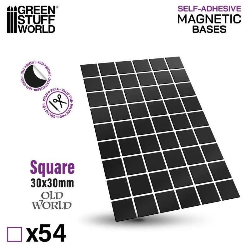 Square magnetic sheet self-adhesive 30x30mm.