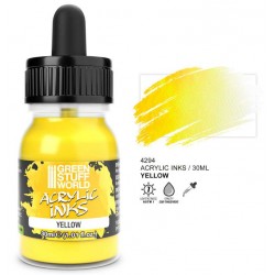 Acrylic ink opaque yellow, 30 ml.