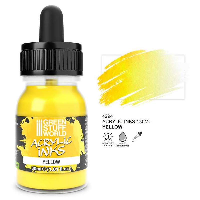 Tinta acrílica opaca amarillo, 30 ml.