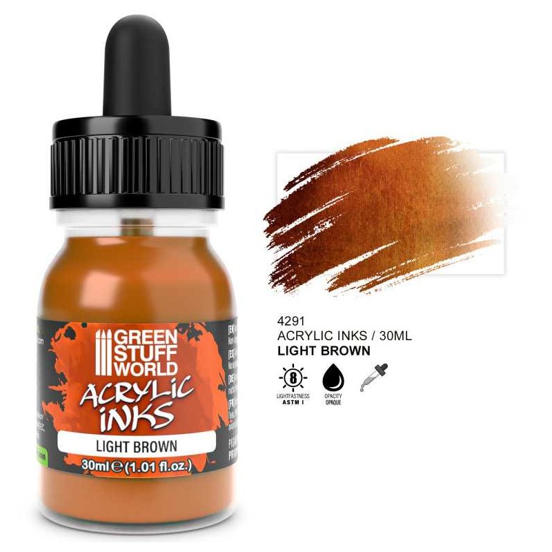Acrylic ink opaque light brown, 30 ml. Acrylic ink opaque light brown, 30 ml.
