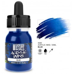 Acrylic ink opaque blue, 30 ml.