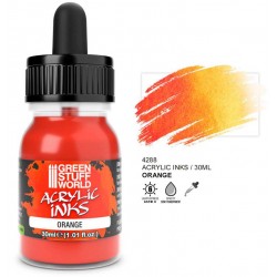 Undurchsichtige orangefarbene Acryltinte, 30 ml.