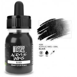 Encre acrylique opaque noire, 30 ml.