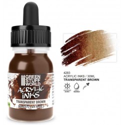 Braune transparente Acryltinte, 30 ml.