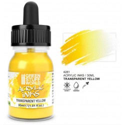Acrylic ink transparent yellow, 30 ml.