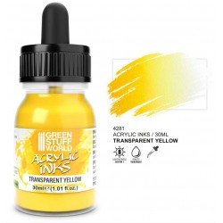 Tinta acrílica transparente amarillo, 30 ml.