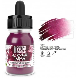 Inchiostro acrilico trasparente bordeaux, 30 ml.