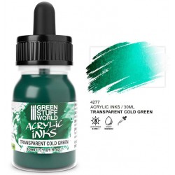 Kaltgrüne transparente Acryltinte, 30 ml.