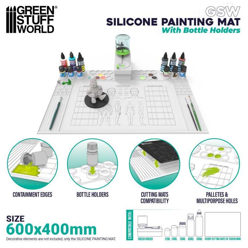 Silicone Painting Mat with Edges.