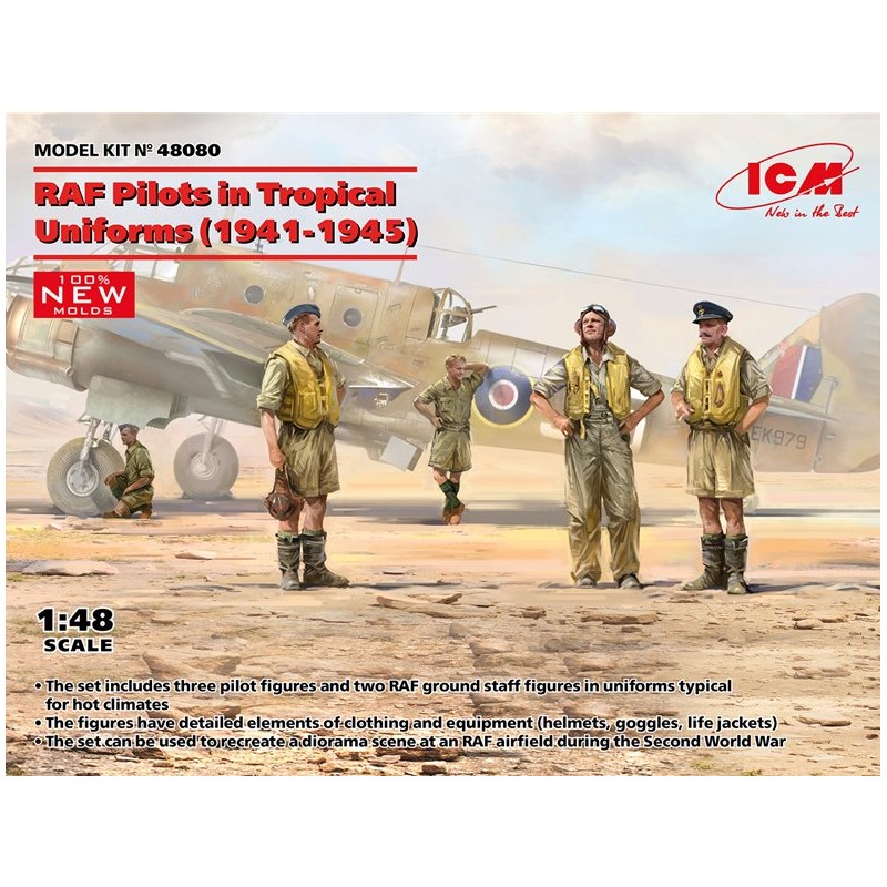 Pilotos de la RAF con uniformes tropicales (1941-1945).